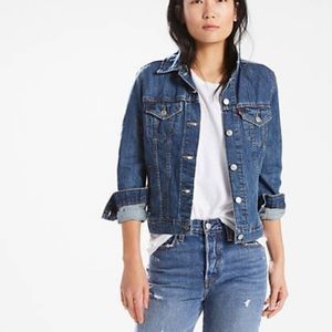 Levi's New Original Jean Trucker Jacket Dark Wash Denim NWT